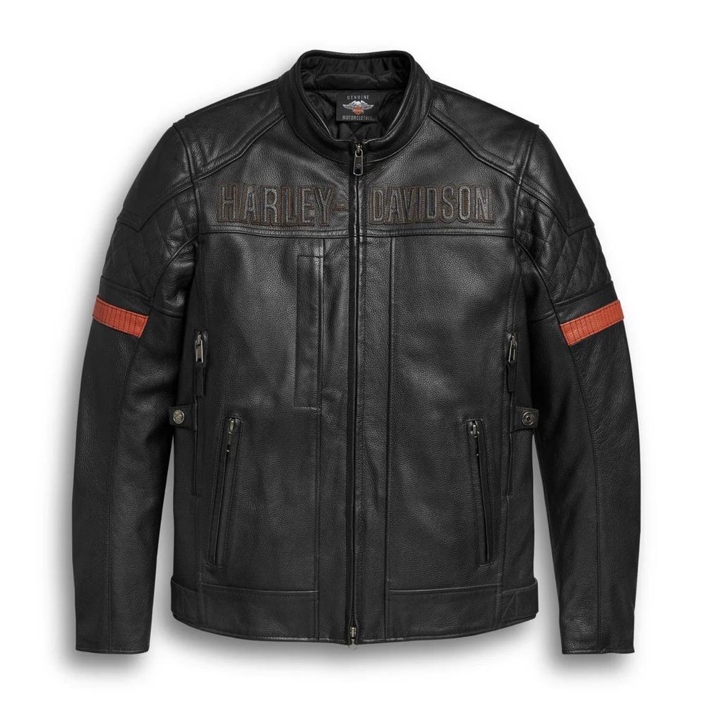 HARLEY DAVIDSON MEN'S VANOCKER MOTORCYCLE LEATHER BIKER JACKET CONCEALED CARRY